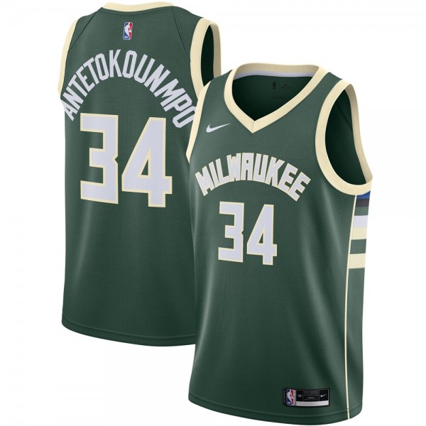 Milwaukee Bucks Trikot Giannis Antetokounmpo 34 2020-2021 Nike Icon Edition Swingman - Herren